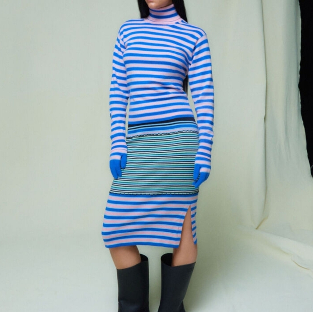 NWT MARNIxUNIQLO MERINO BLEND STRIPED KNITTED SKIRT SIZE XS